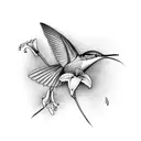 mythology humming birds lilys tattoo design idea