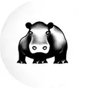 hippo tattoo design idea