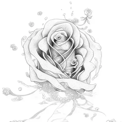 studio ghibli roses tattoo design idea