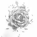 studio ghibli roses tattoo design idea