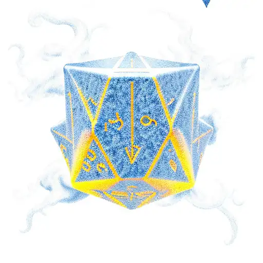 dnd dice  in a vertical row with phoenix above them tattoo design idea