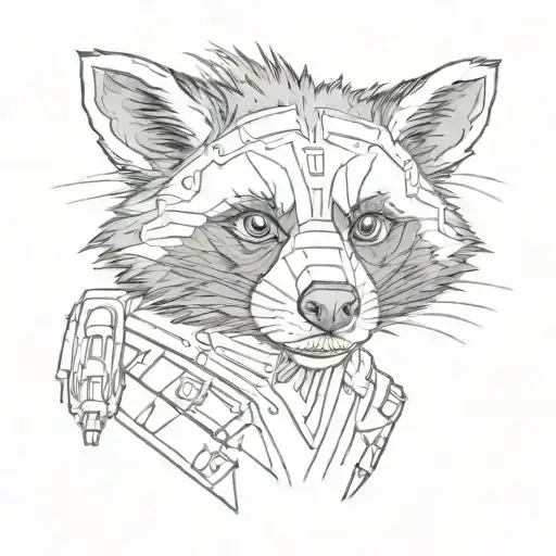 tactical raccoon tattoo design idea