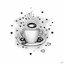 Coffee and love tattoo design idea