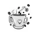 Coffee and love tattoo design idea