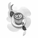 Coffee and love tattoo design idea