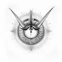 Anubis clock eye tattoo design idea