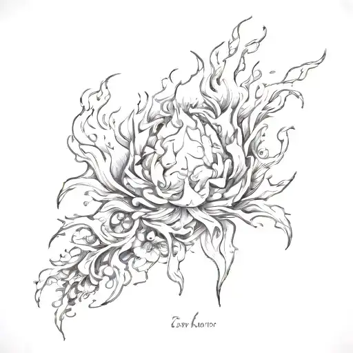 ice beside flame tattoo design idea