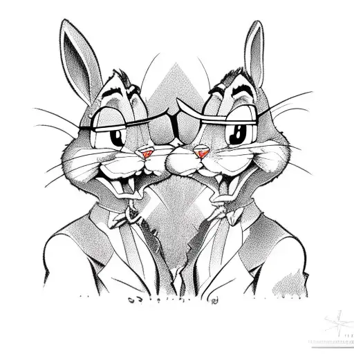bugs bunny in suit  tattoo design idea