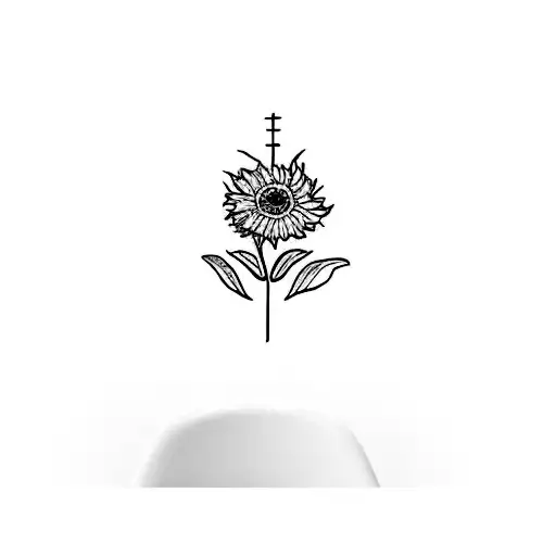 a calendula representing passion but also angry tattoo design idea