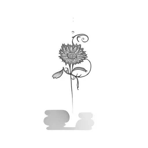 a calendula representing passion but also angry tattoo design idea