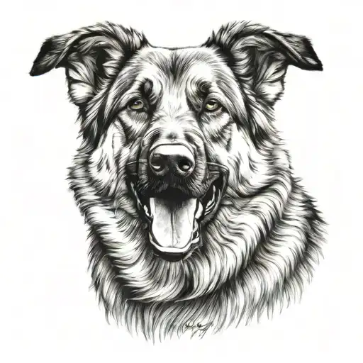 stoic German shepherd  tattoo design idea