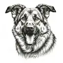 stoic German shepherd  tattoo design idea