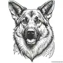 stoic German shepherd  tattoo design idea