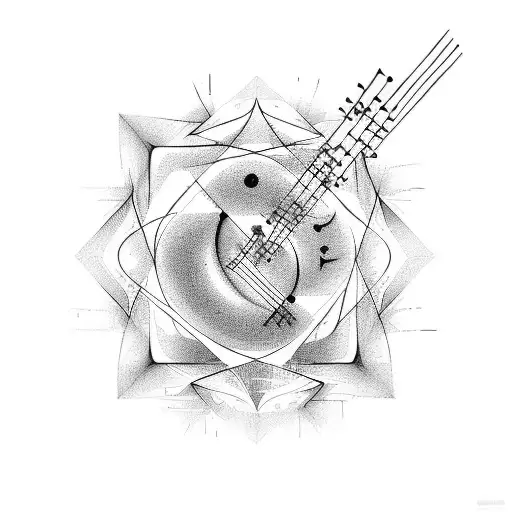 music and chemistry tattoo design idea