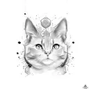 cat eat mouse tattoo design idea