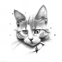 cat eat mouse tattoo design idea
