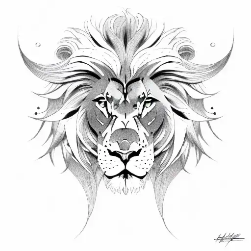 half lion and half Capricorn  tattoo design idea