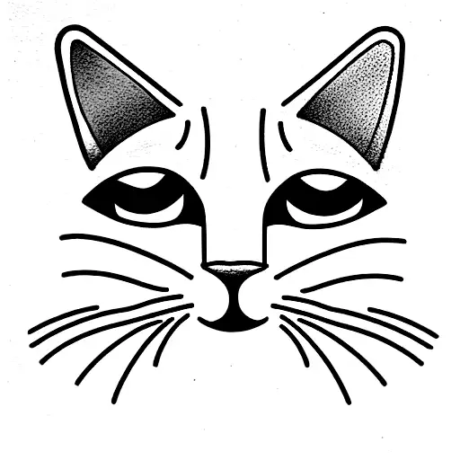 gato común europeo blanco y negro tattoo design idea