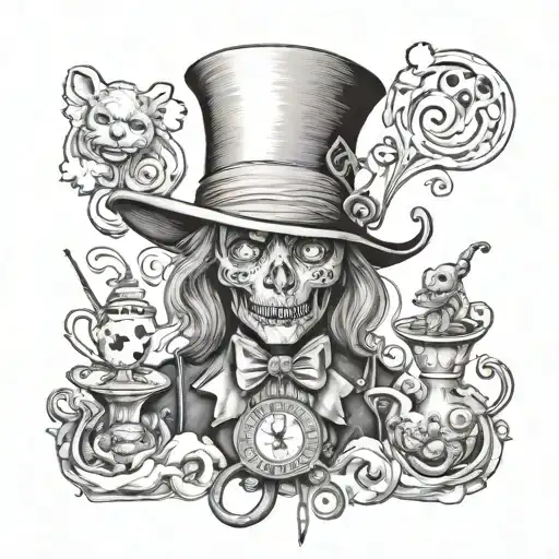 alice in wonderland, walking dead, vangough tattoo design idea