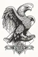 eagle holding snake slithering tattoo design idea