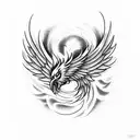 A phoenix rising from the ashes tattoo design idea