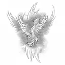 A phoenix rising from the ashes tattoo design idea
