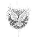 A phoenix rising from the ashes tattoo design idea