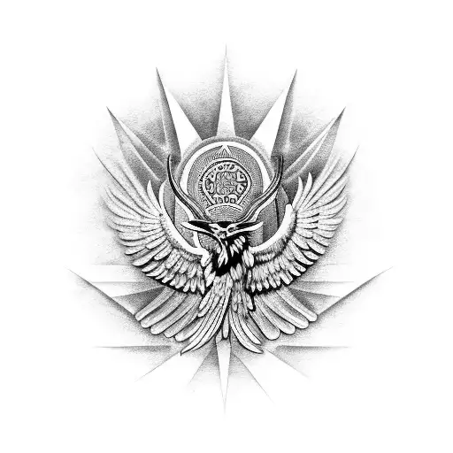 ave fenix alas extendidas  tattoo design idea