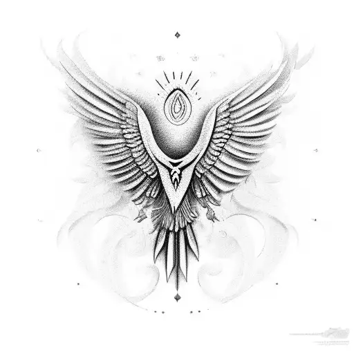ave fenix alas extendidas  tattoo design idea