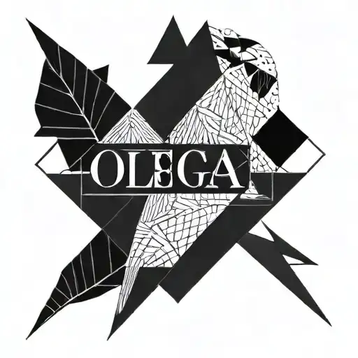 A geometric design incorporating the name 'Olga' in a stylish and elegant way tattoo design idea