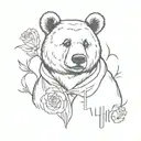  juice wrld christian lover kanye west bear tattoo design idea