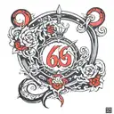 666 number tattoo design idea