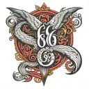 666 number tattoo design idea