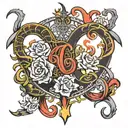 666 number tattoo design idea