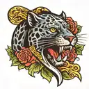panther dagger tattoo design idea