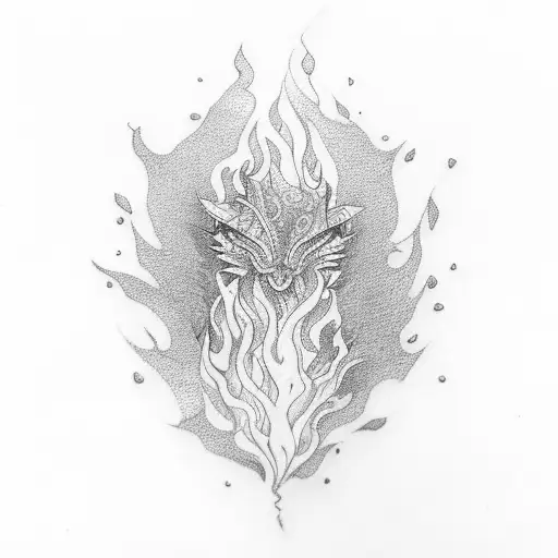 water and fire tattoo design idea