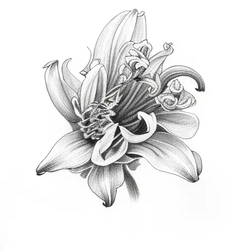 snapdragon lily sunflower marigold iris daisy tattoo design idea