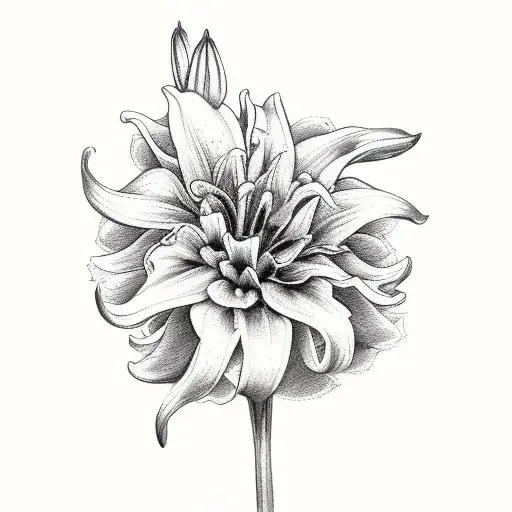 snapdragon lily sunflower marigold iris daisy bouquet tattoo design idea