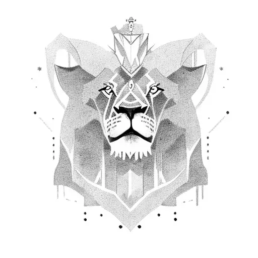 lion and lamb tattoo design idea