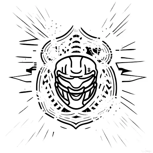 A minimalist tattoo of an American football player in action tattoo design idea