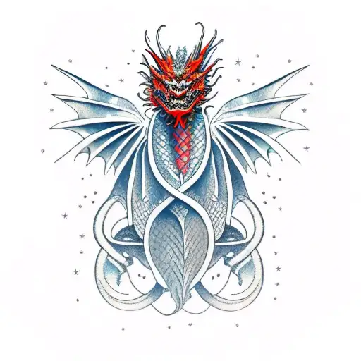 dragon wings tattoo design idea
