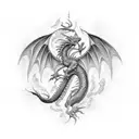 dragon wings tattoo design idea