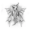 dragon wings tattoo design idea