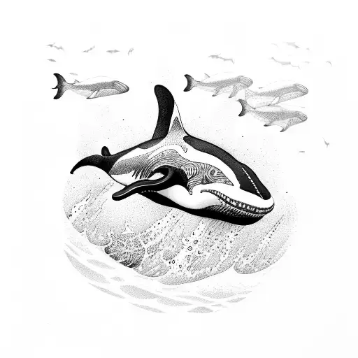 killer whale tattoo design idea