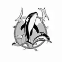 killer whale tattoo design idea