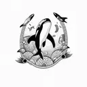 killer whale tattoo design idea