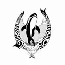 killer whale tattoo design idea