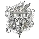 An abstract design incorporating elements of iced coffee and entrepreneurship, representing your passion for both tattoo design idea