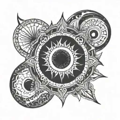 solar eclipse tattoo design idea