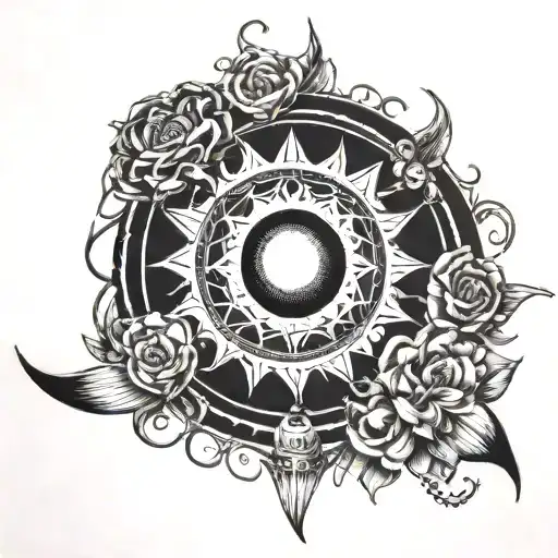 solar eclipse tattoo design idea
